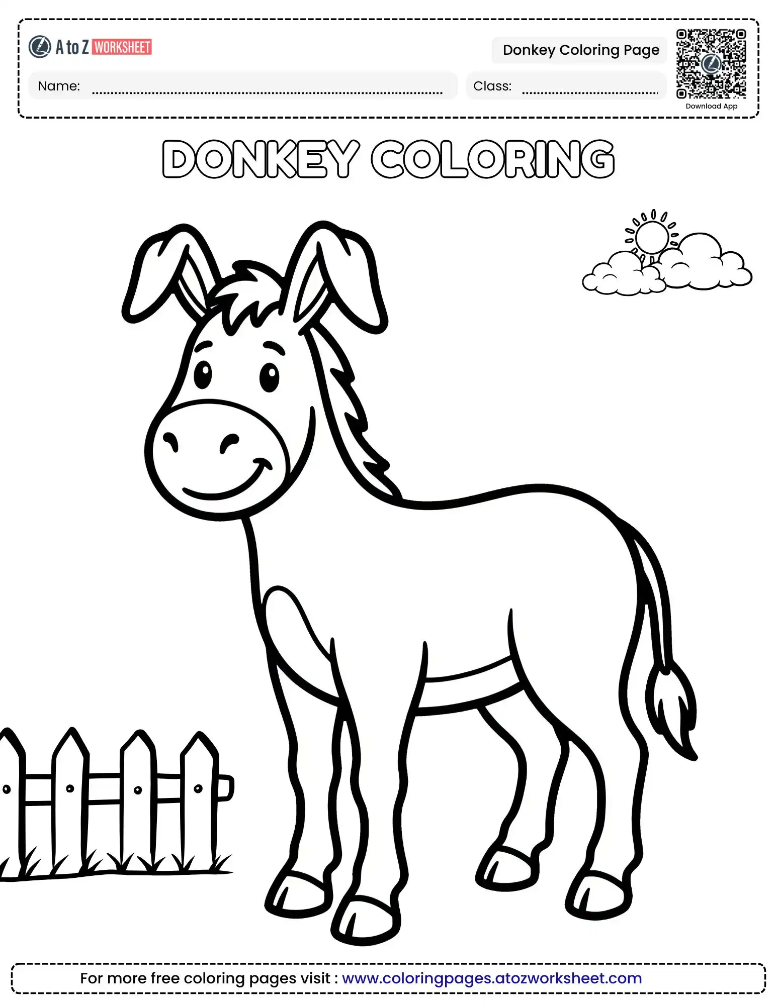 donkey coloring page animals coloring printable