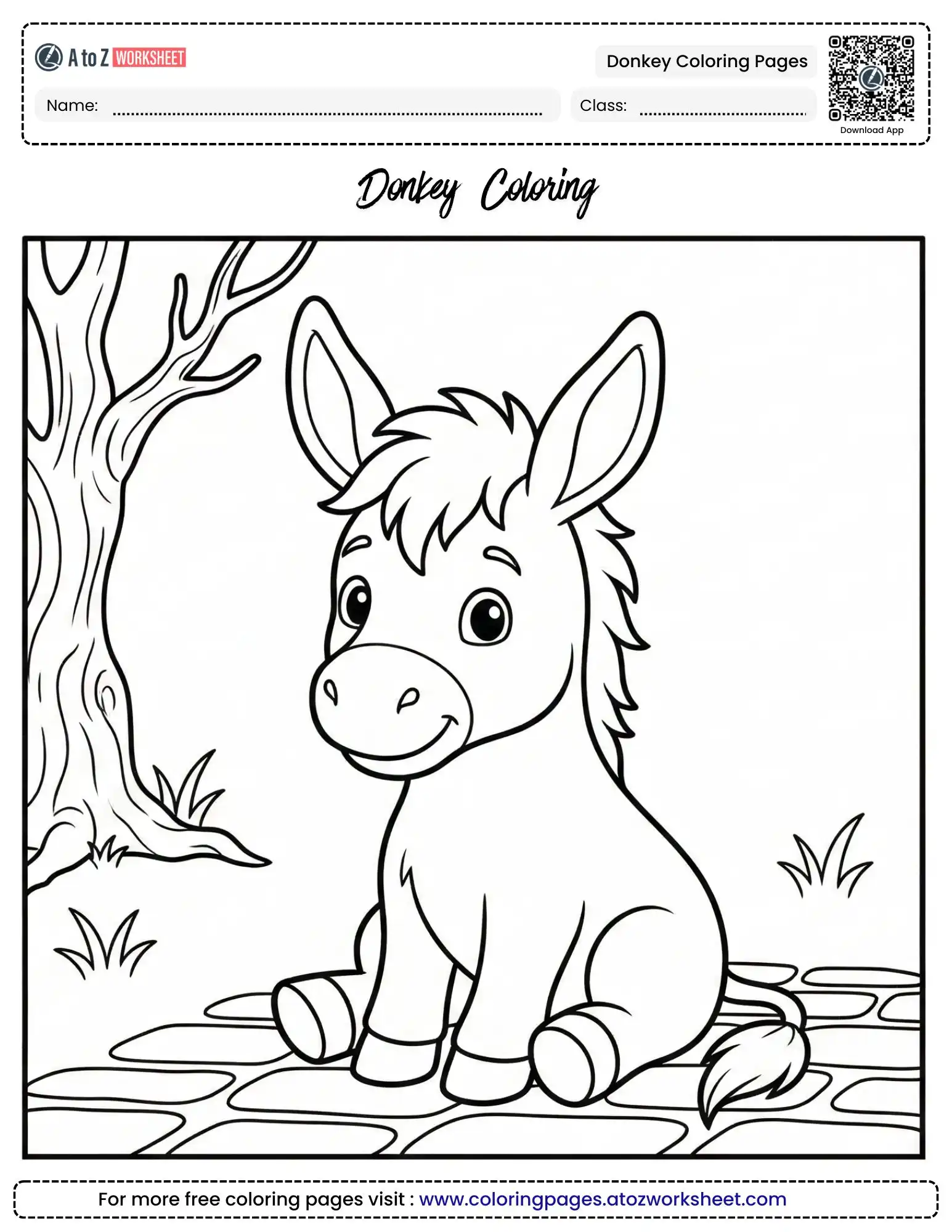 donkey coloring pages animals coloring printable