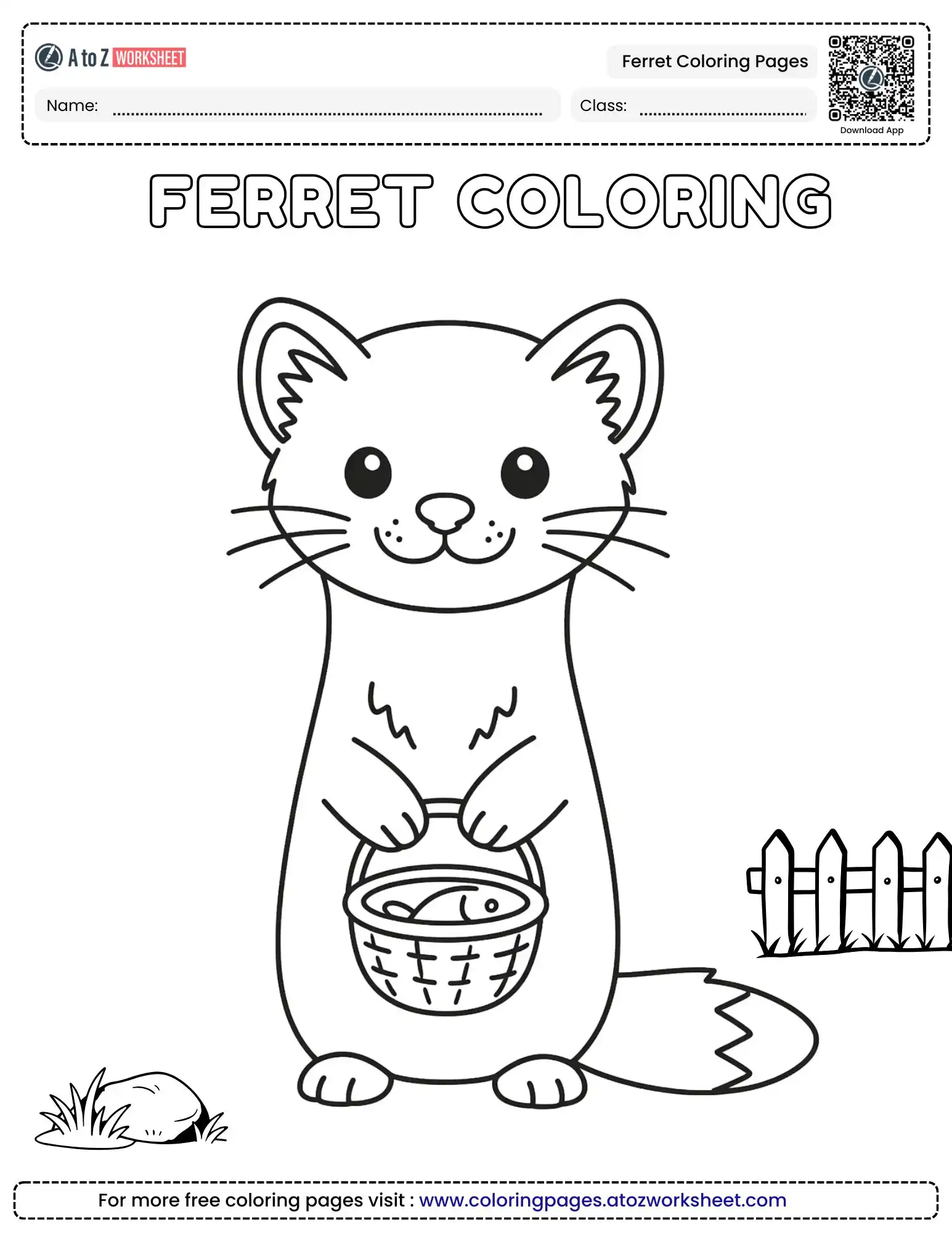 ferret-coloring-pages-1 ferret coloring pages basket of fish