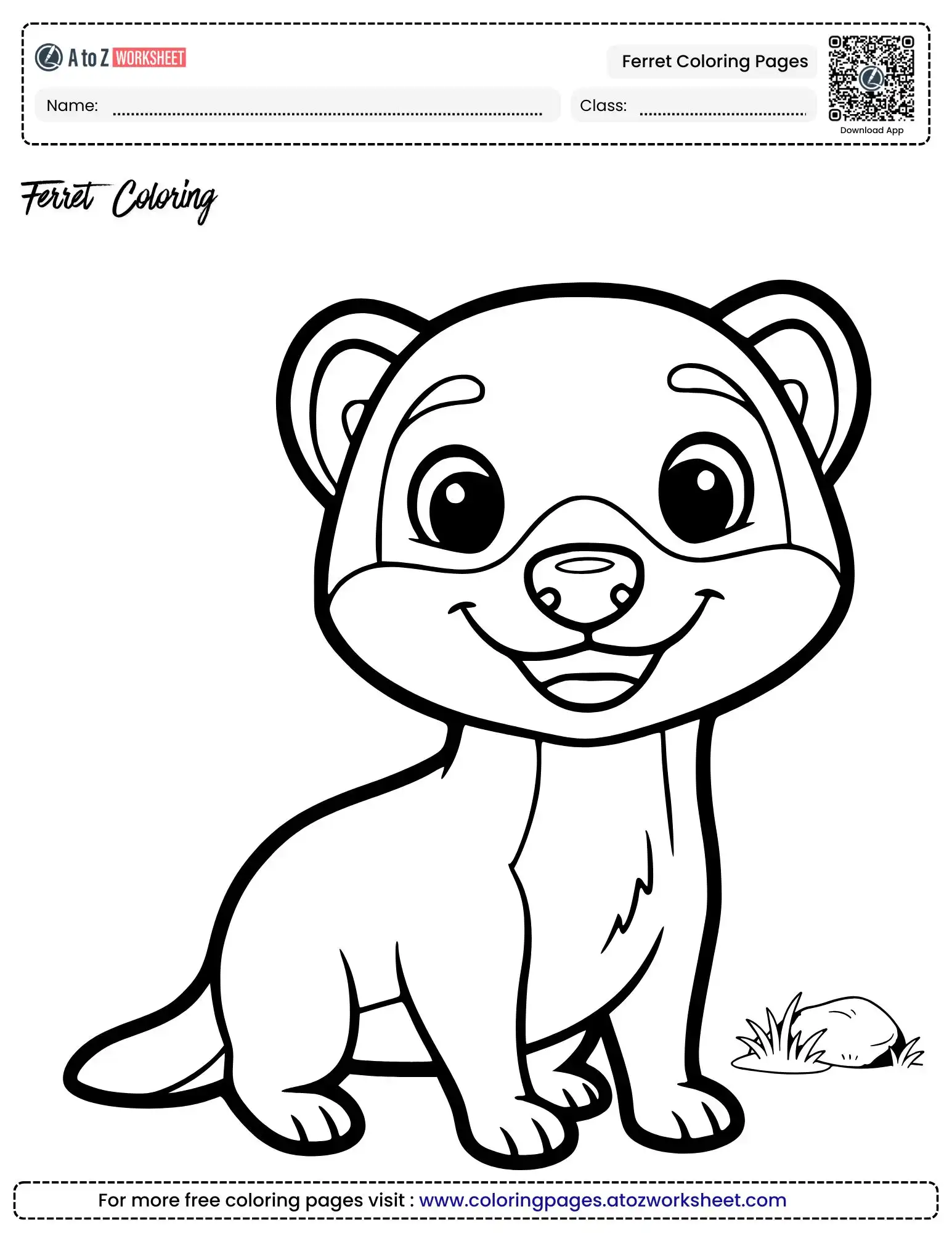 Free Printable Ferret Coloring Pages for Fine Motor Skills 1 printable ferret coloring pages sitting pose