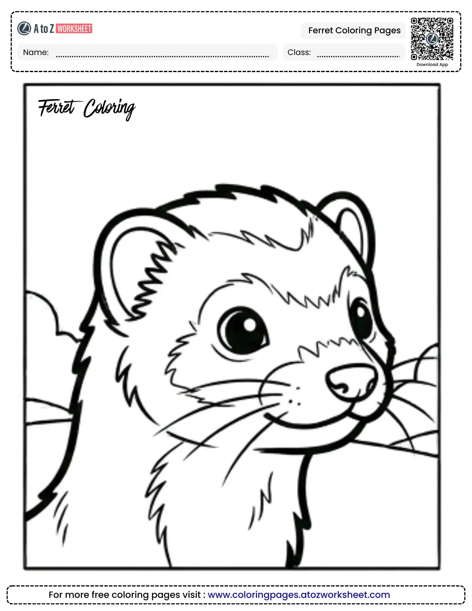 Free Printable Ferret Coloring Pages for Fine Motor Skills 3 kids ferret coloring pages portrait