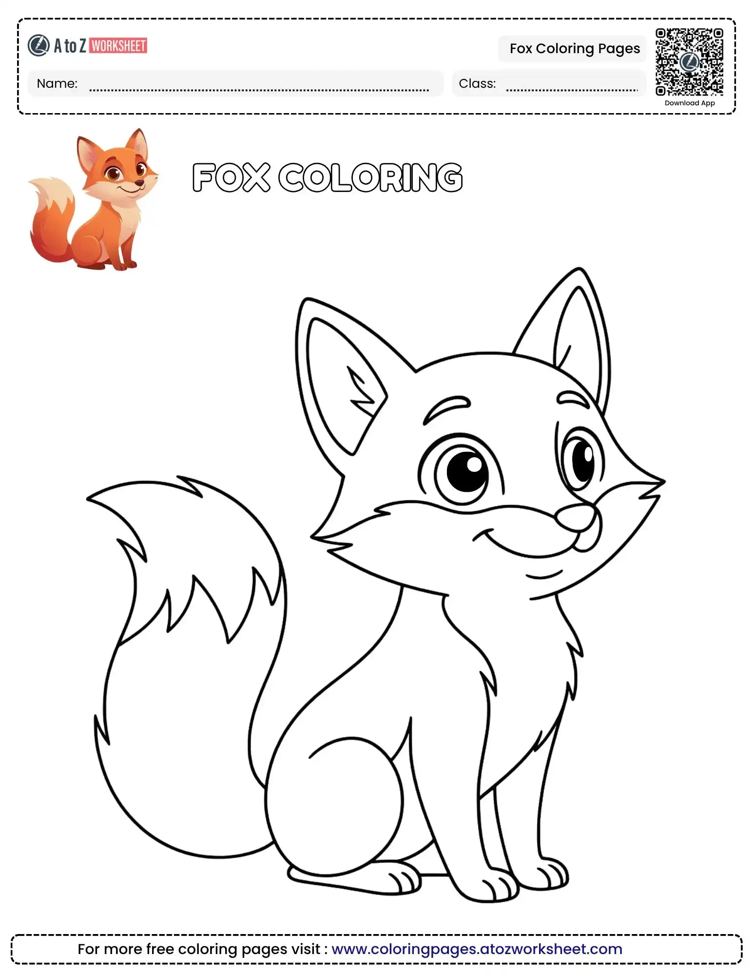 fox coloring pages featuring a smiling kit with alert ears