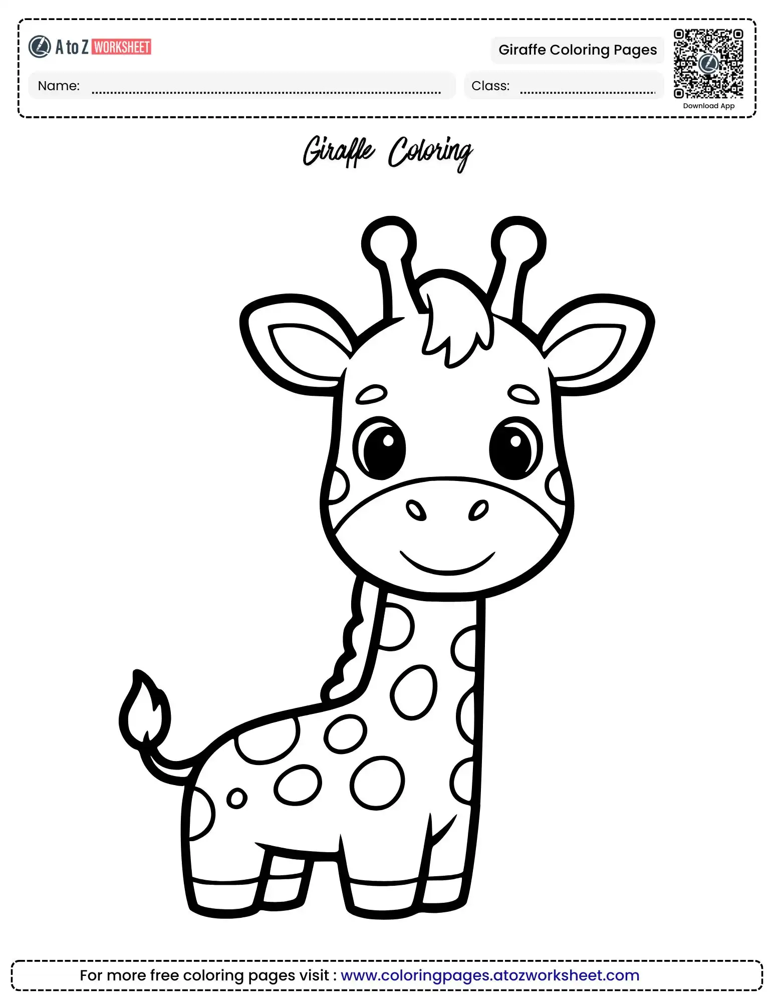giraffe coloring pages simple cartoon