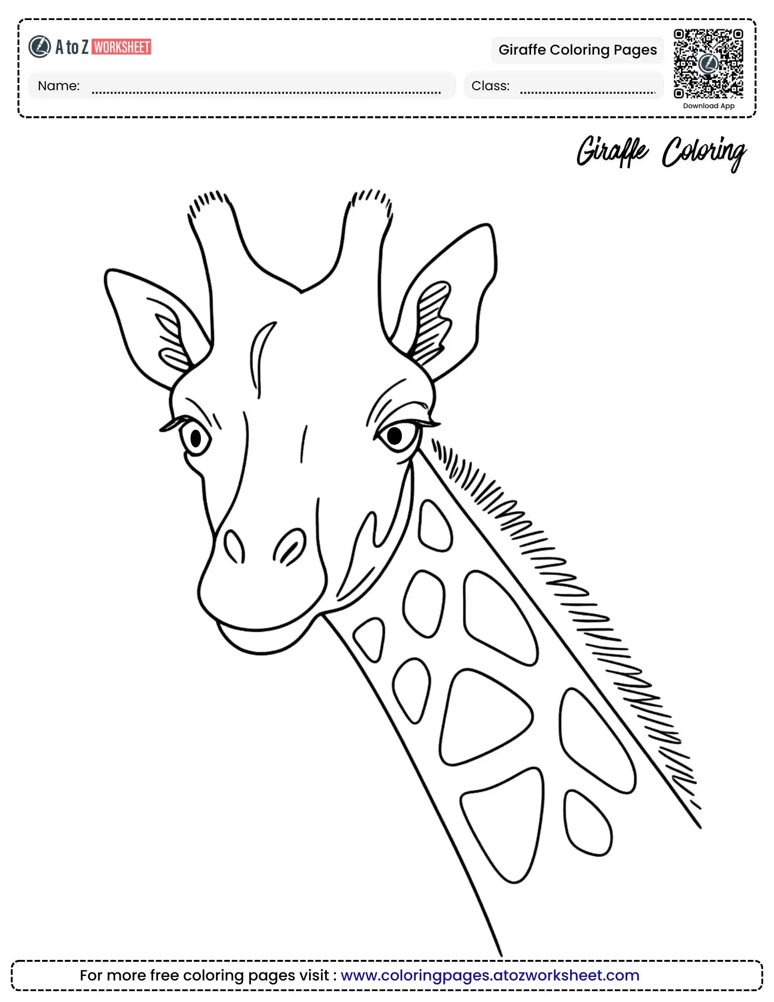 giraffe coloring pages close up head