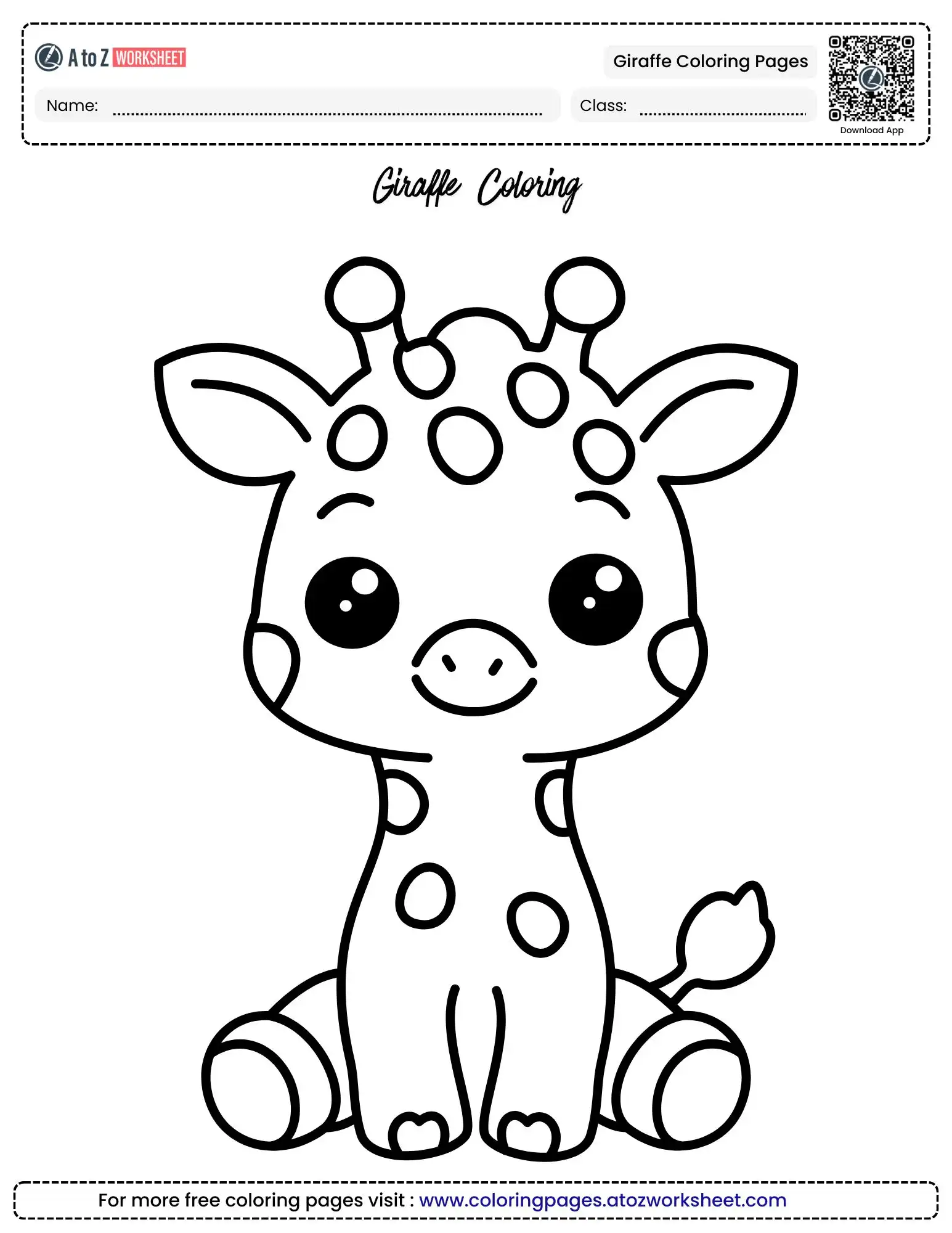 giraffe coloring pages sitting baby