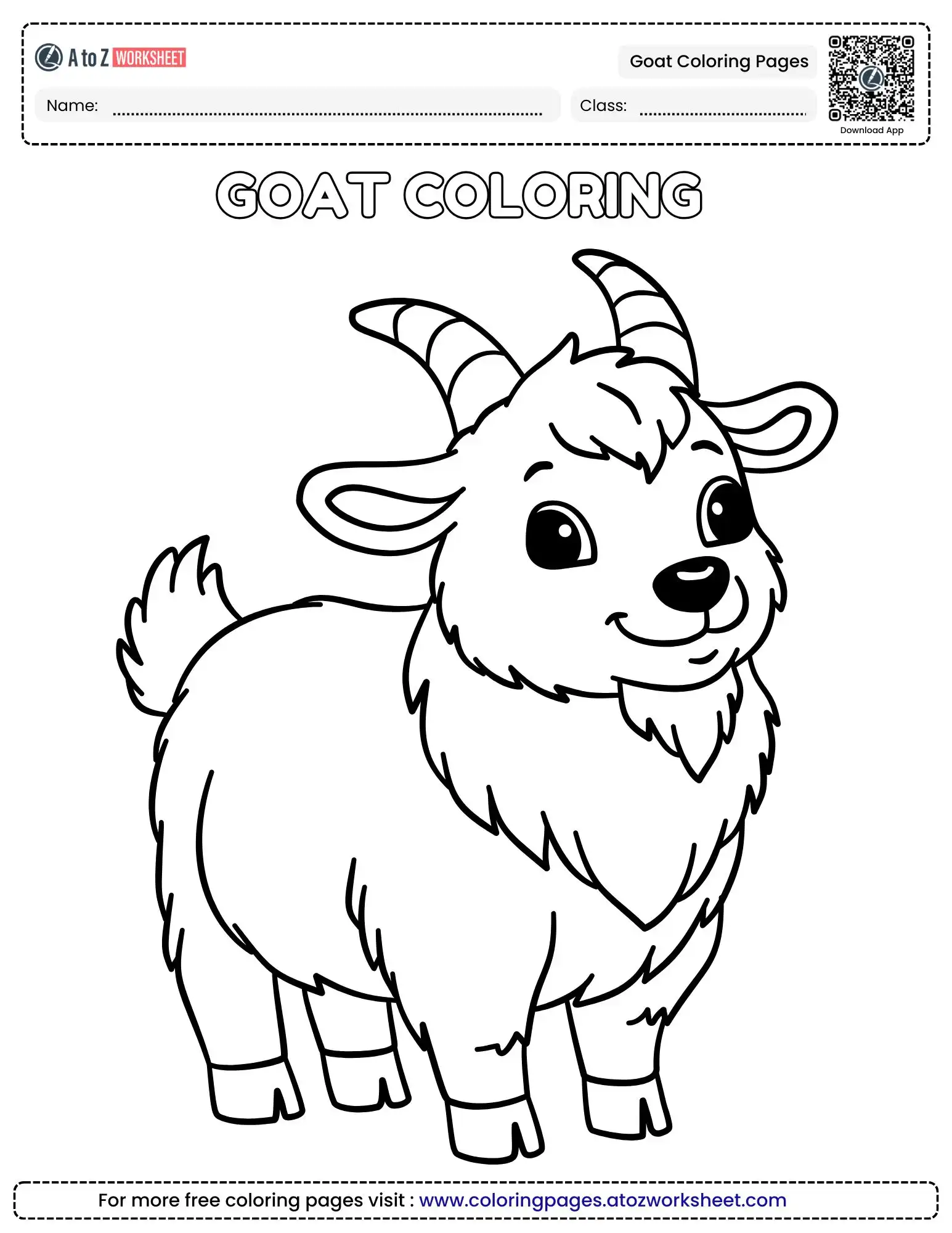goat coloring pages fluffy pygmy goat