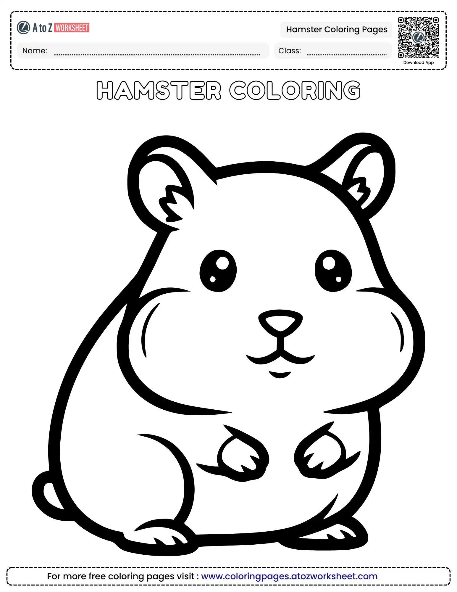 chubby pet face printable hamster coloring pages