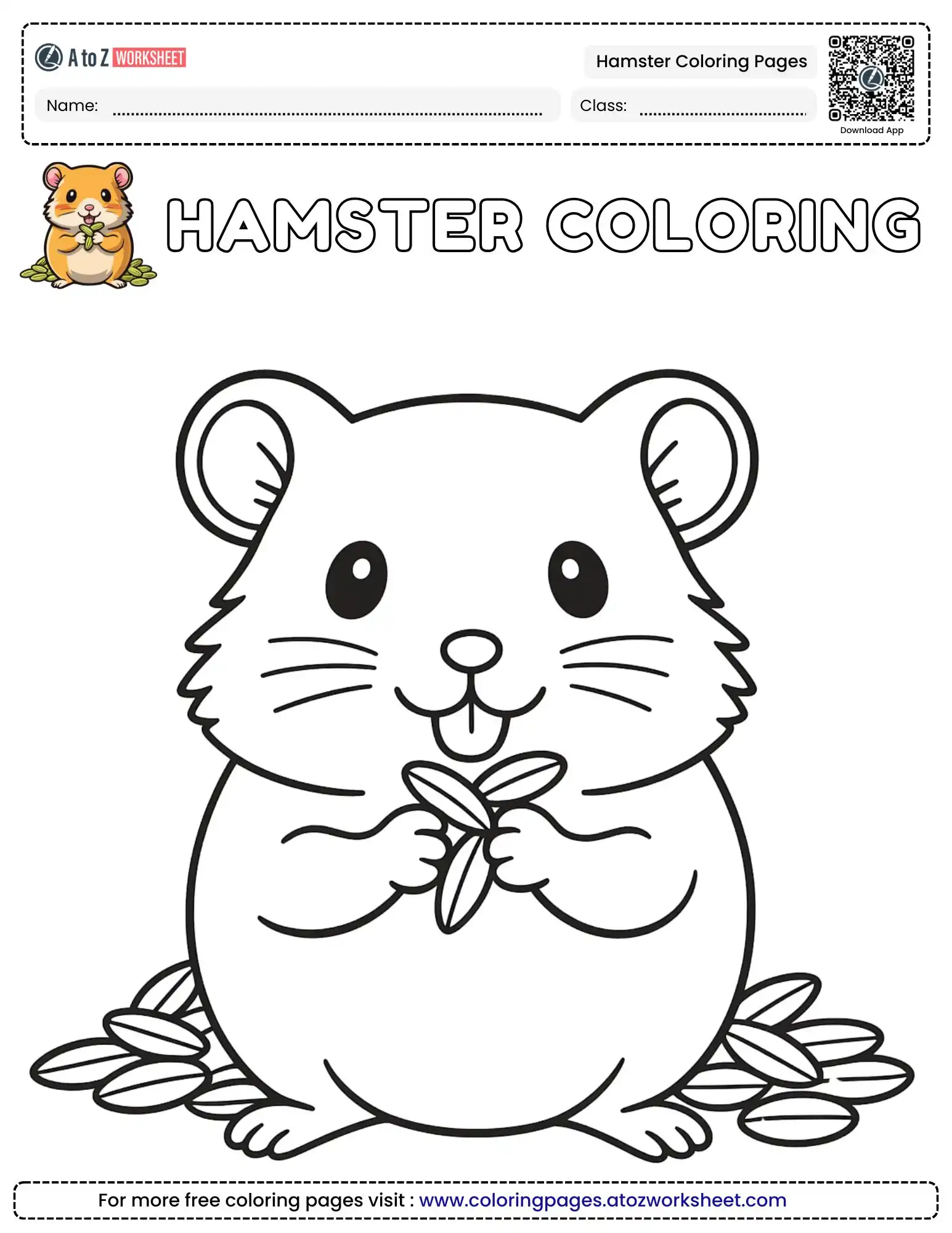 small animal eating seeds hamster coloring pages