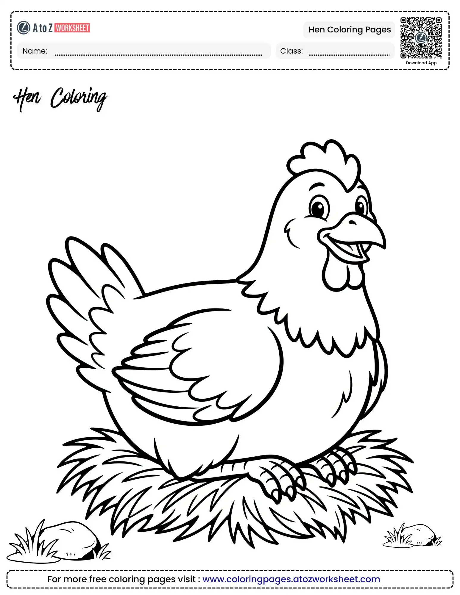 Free Printable Hen Coloring Pages for Farm Fun Activities 1 hen coloring pages birds coloring