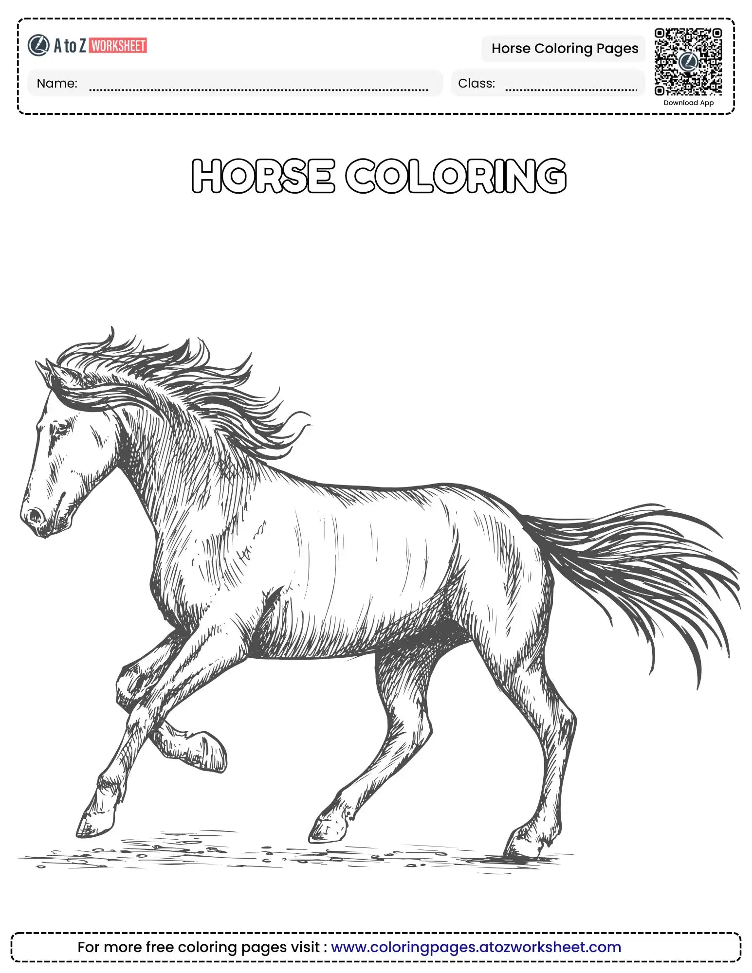 horse coloring pages majestic stallion galloping