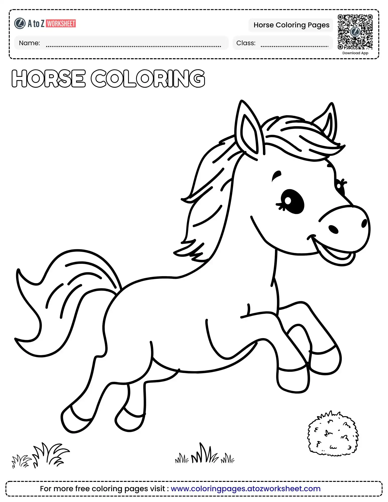 horse coloring pages happy jumping foal