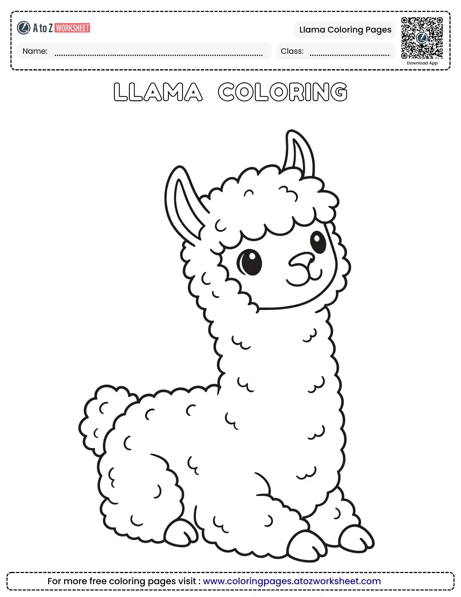 Premium Llama Coloring Pages Perfect For School And Home Activities 1 restful sitting llama coloring page printable