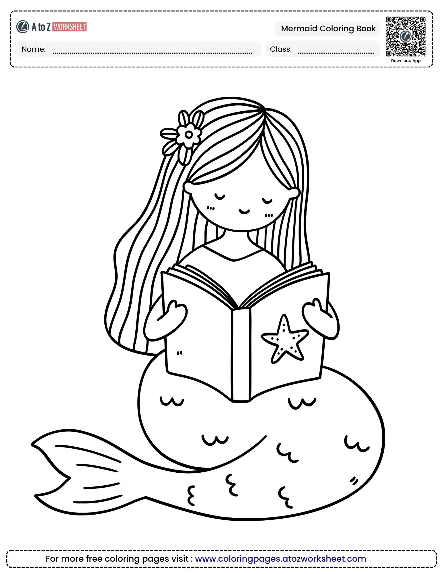 mermaid coloring book with detailed underwater plants