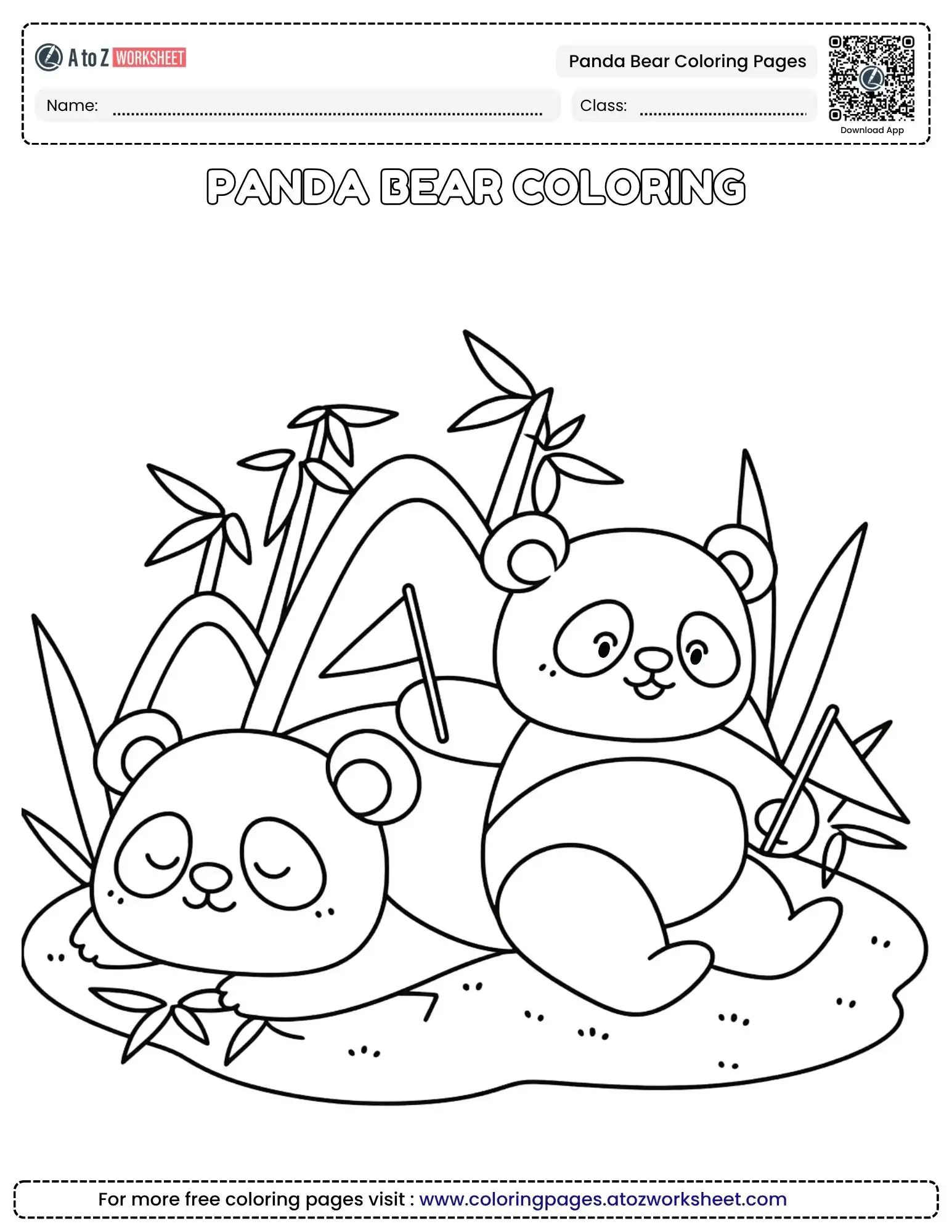 panda bear coloring pages featuring pandas with small flags