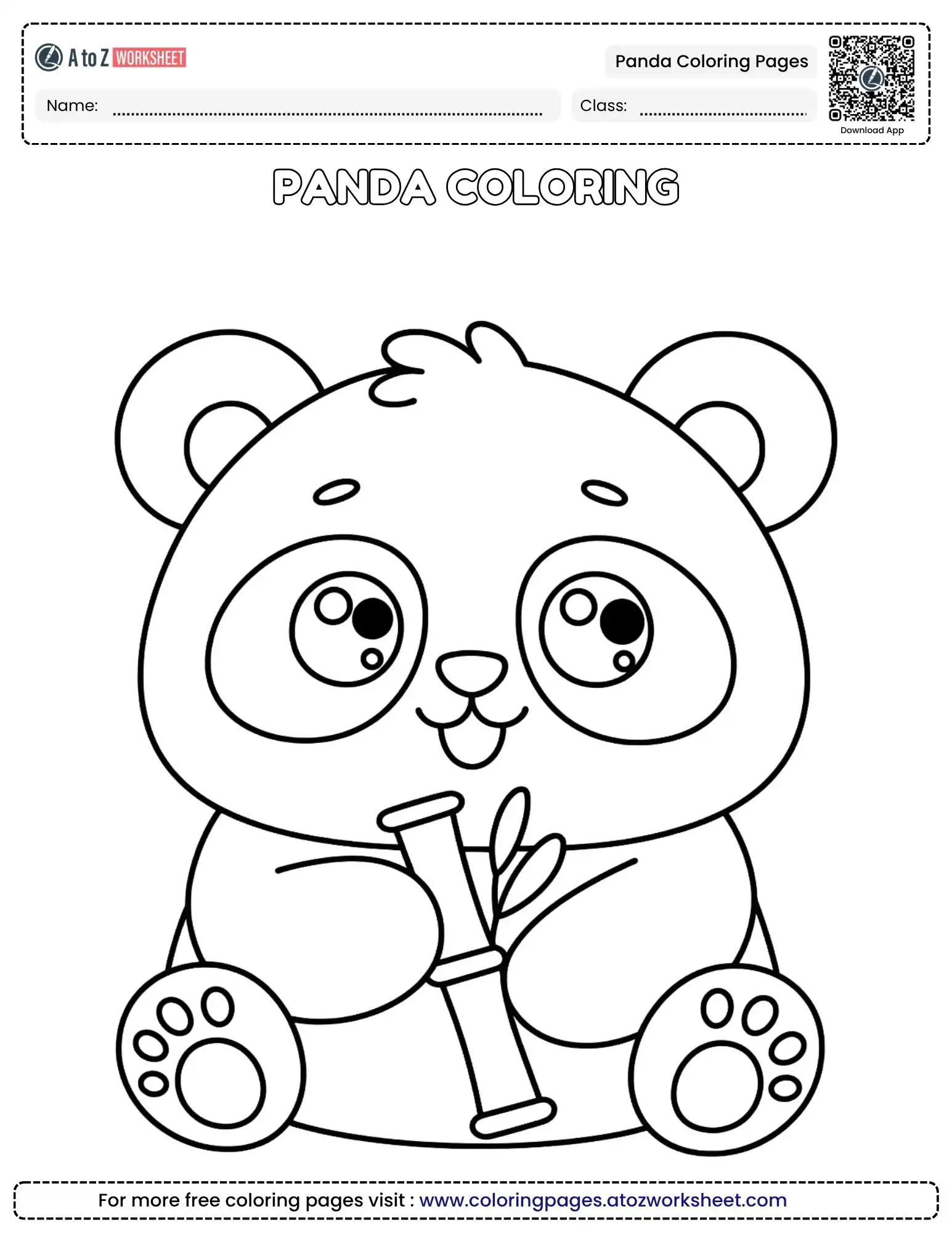Free Printable Panda Coloring Pages For Creative Educational Activities 2 panda coloring pages featuring a sitting panda holding a bamboo stick