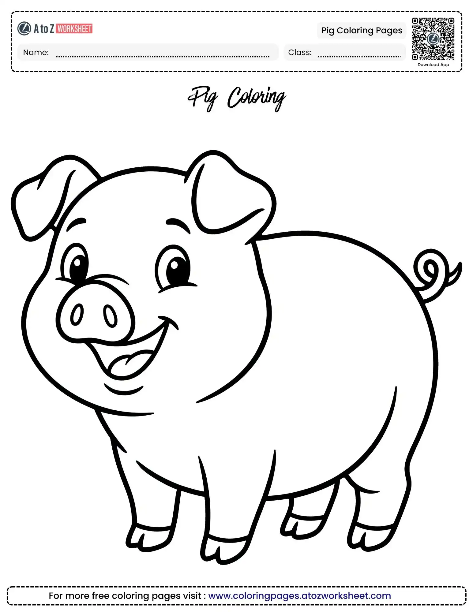 pig coloring pages happy standing piggy