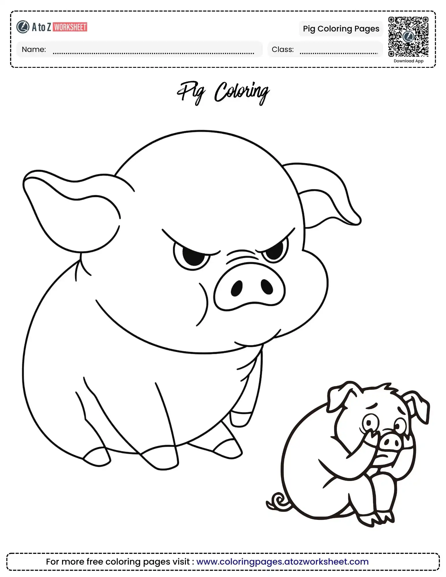 pig coloring pages angry and scared pigs