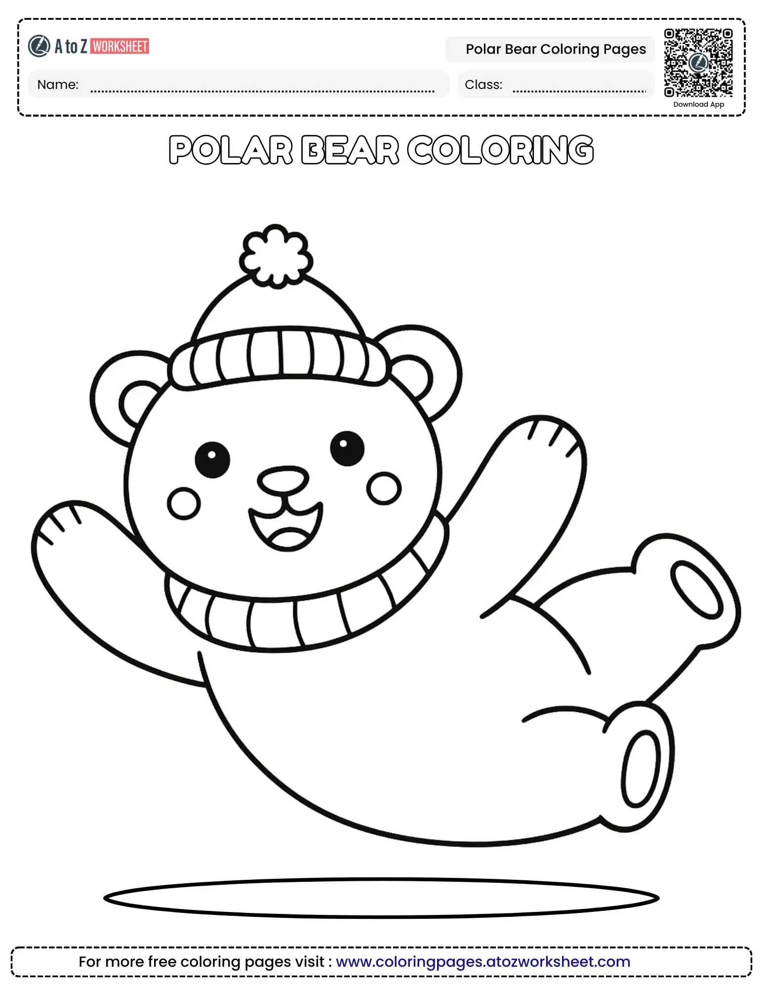 polar-bear-coloring-pages-1 polar bear coloring pages of a cute bear in a winter hat