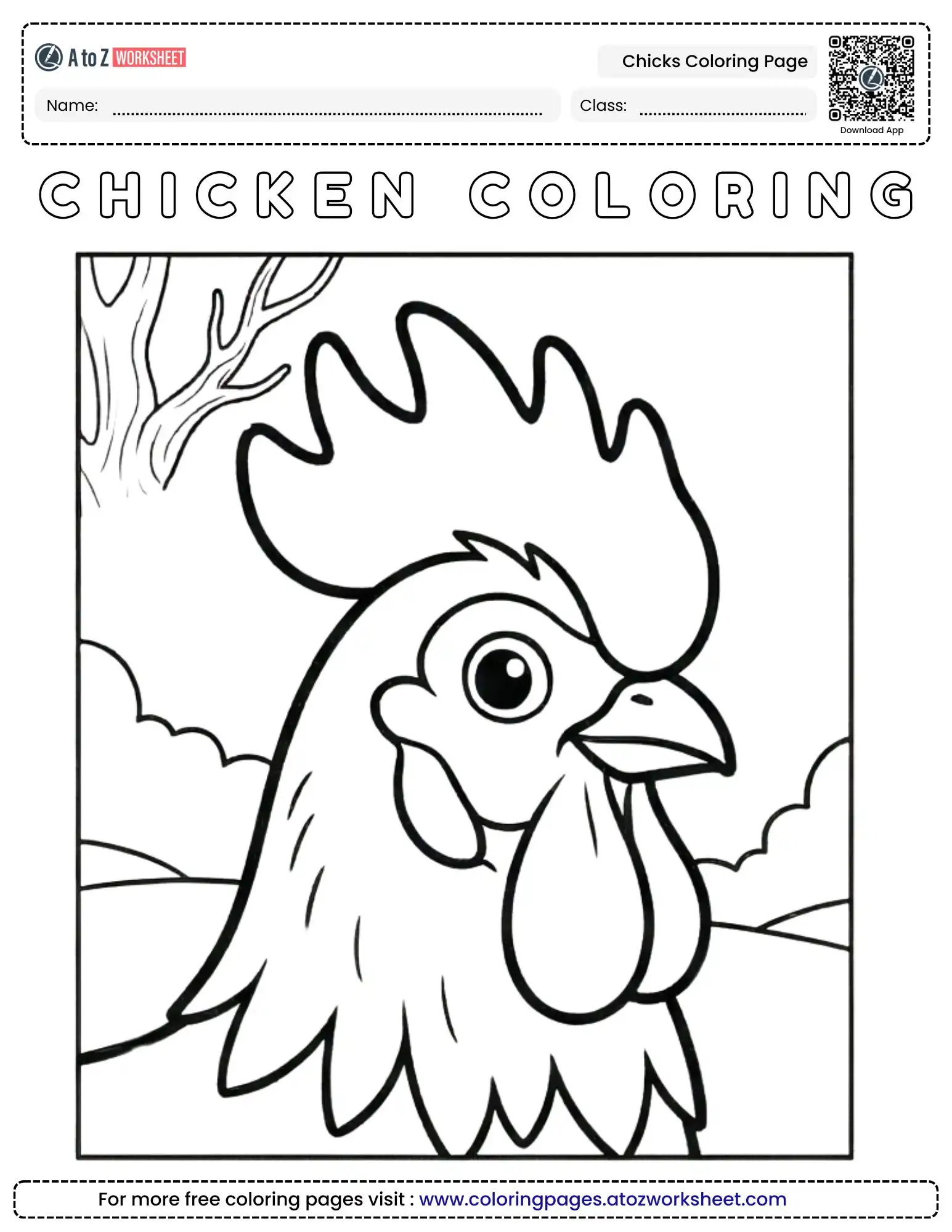 printable chicken coloring page for kids birds coloring