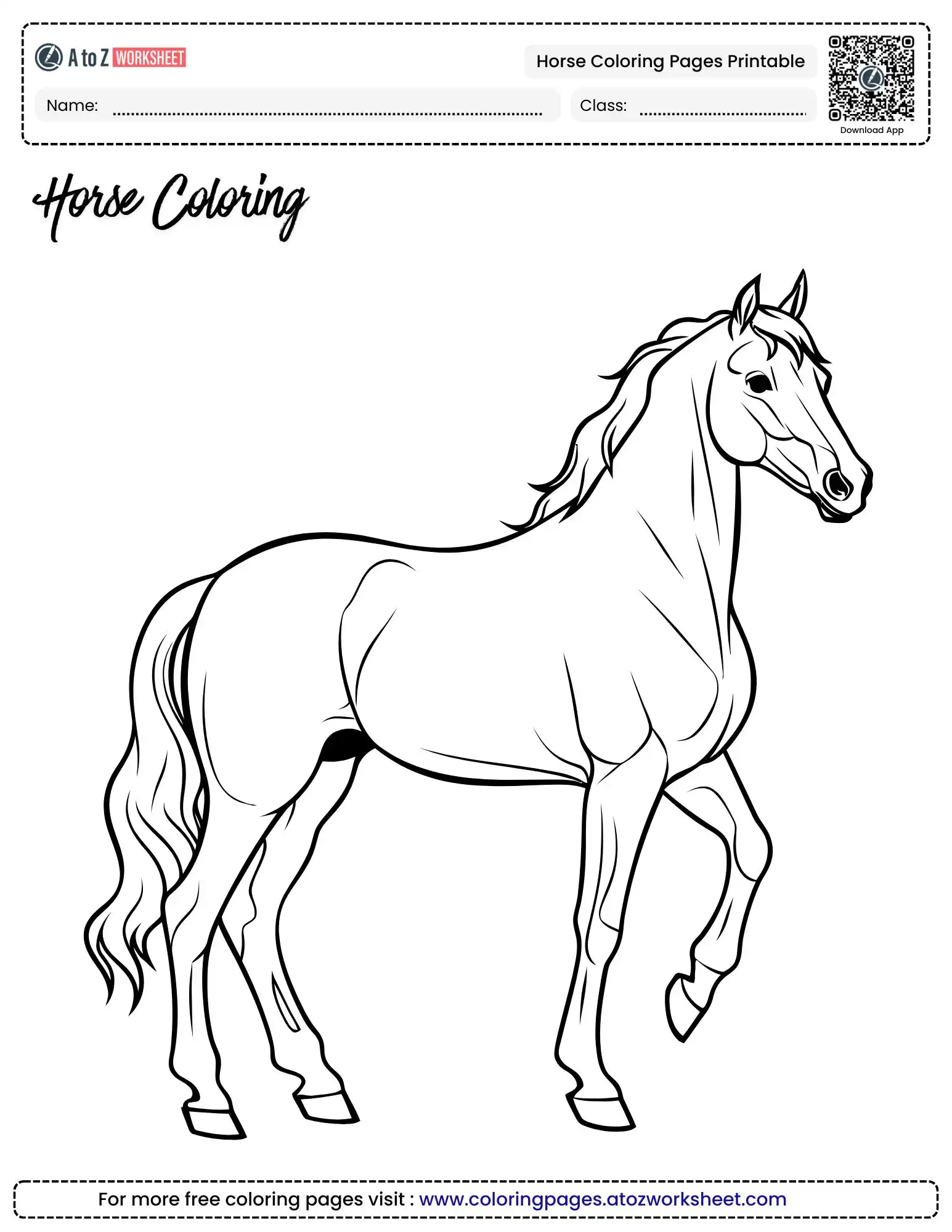 printable horse coloring pages elegant walking mare