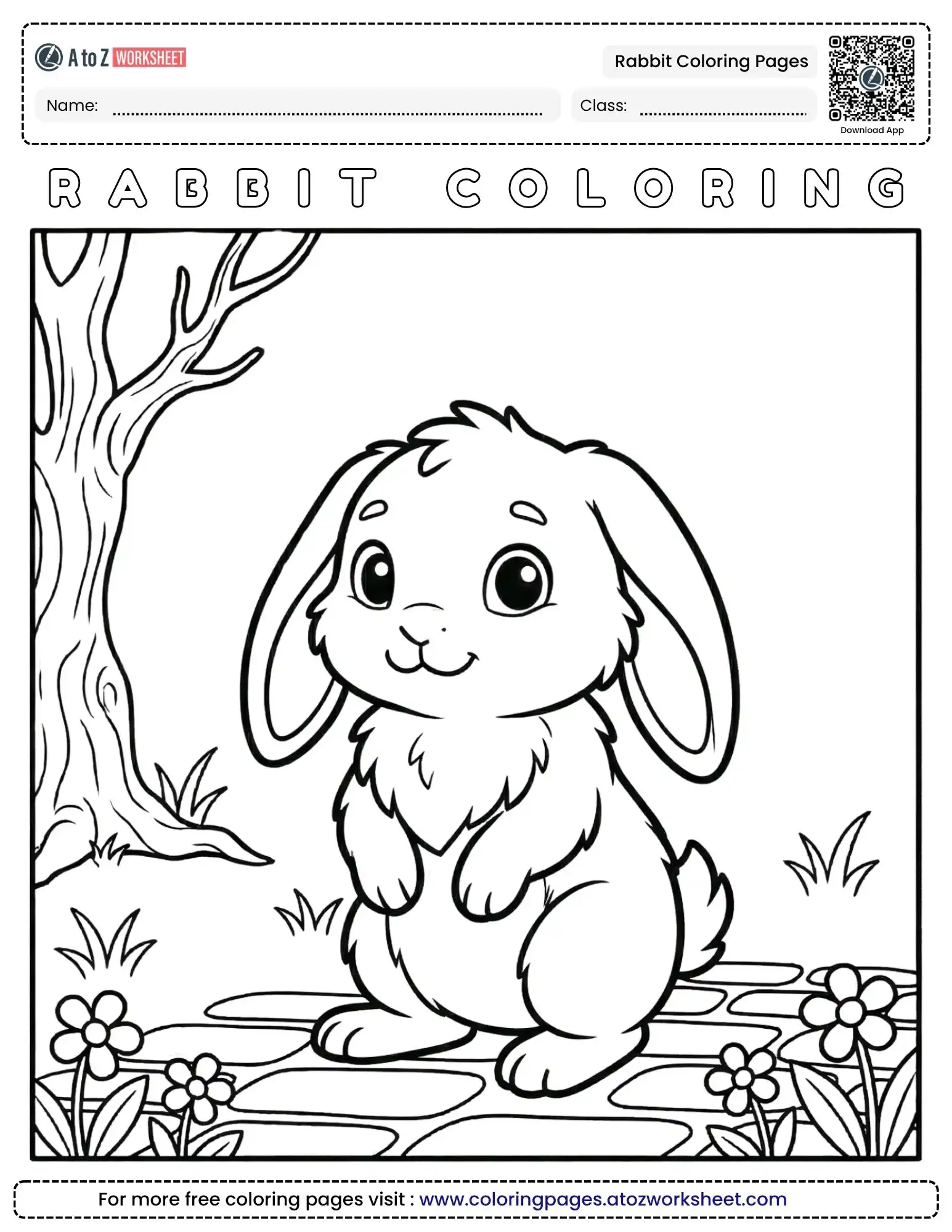 rabbit coloring pages kids
