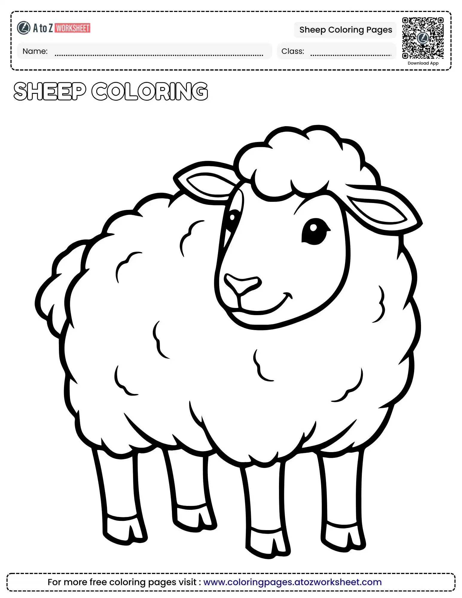 sheep coloring pages fluffy farm sheep standing