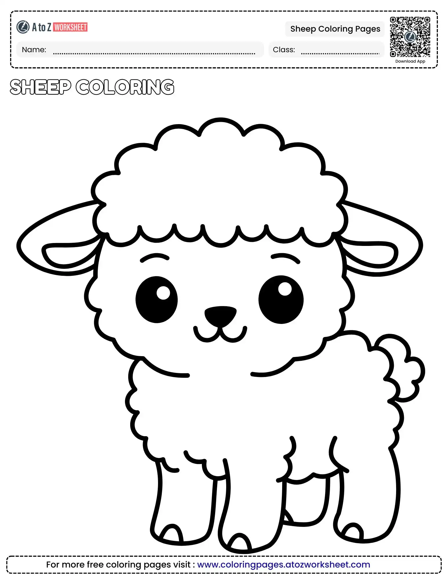 sheep coloring pages cute baby lamb character