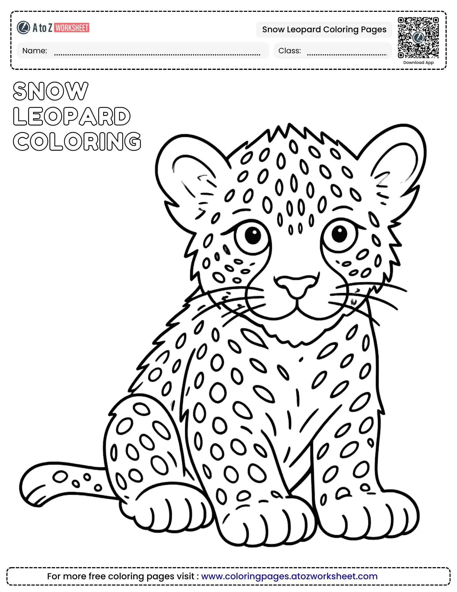 Download Free Snow Leopard Coloring Pages PDF for Home and Classroom Fun 2 snow leopard coloring pages printable pdf leopard coloring sheet for school
