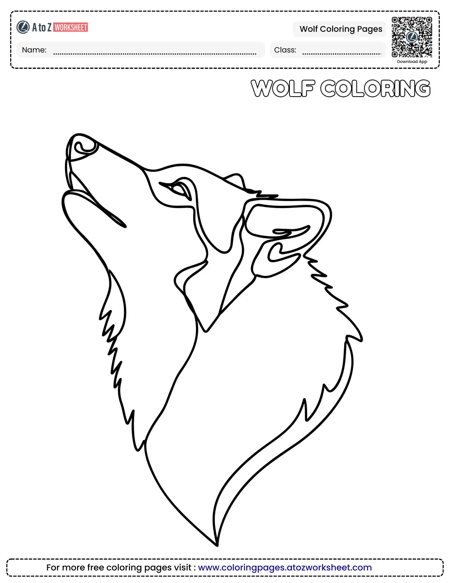 wolf coloring pages depicting a majestic howling head profile printable