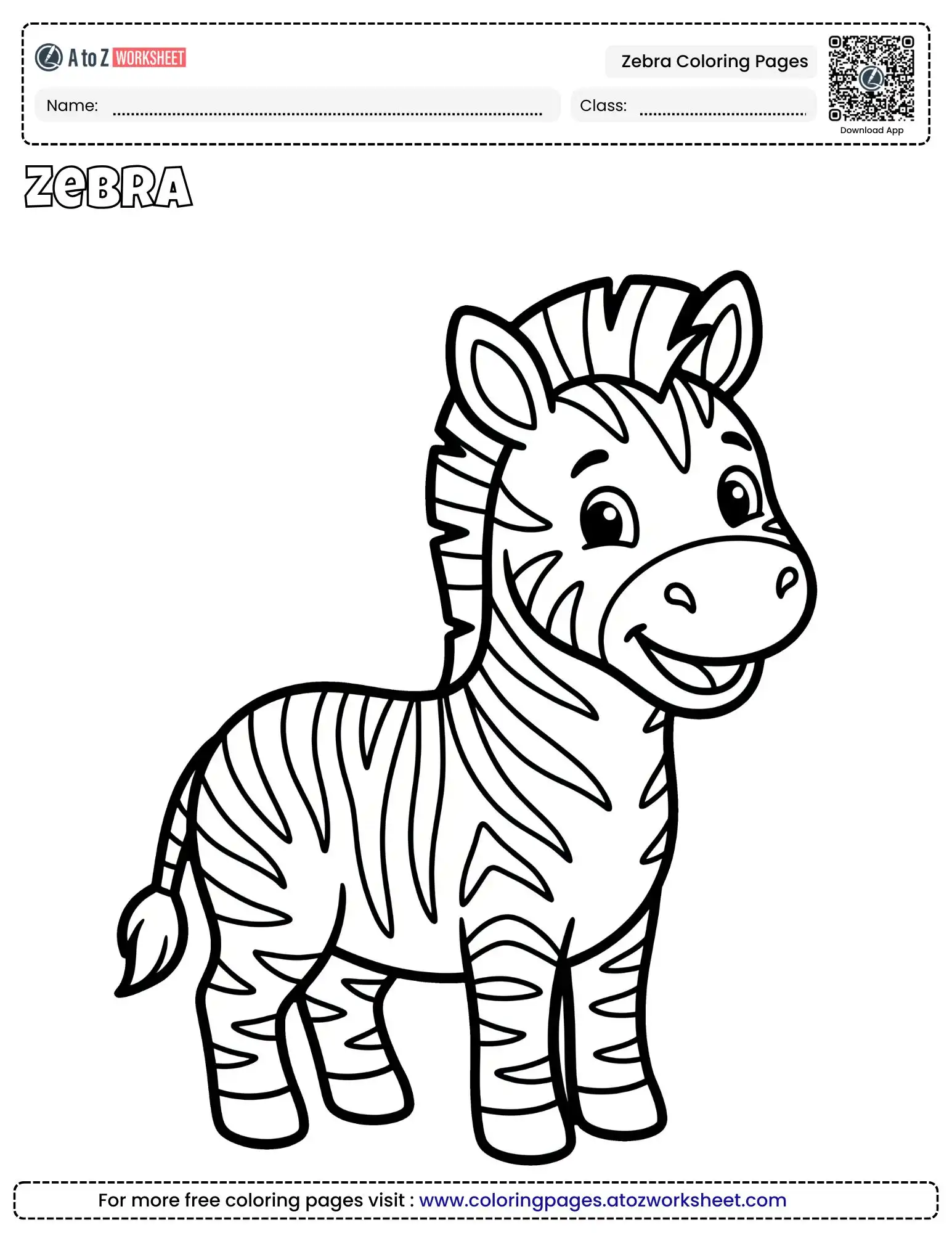 zebra coloring pages of an energetic happy baby calf